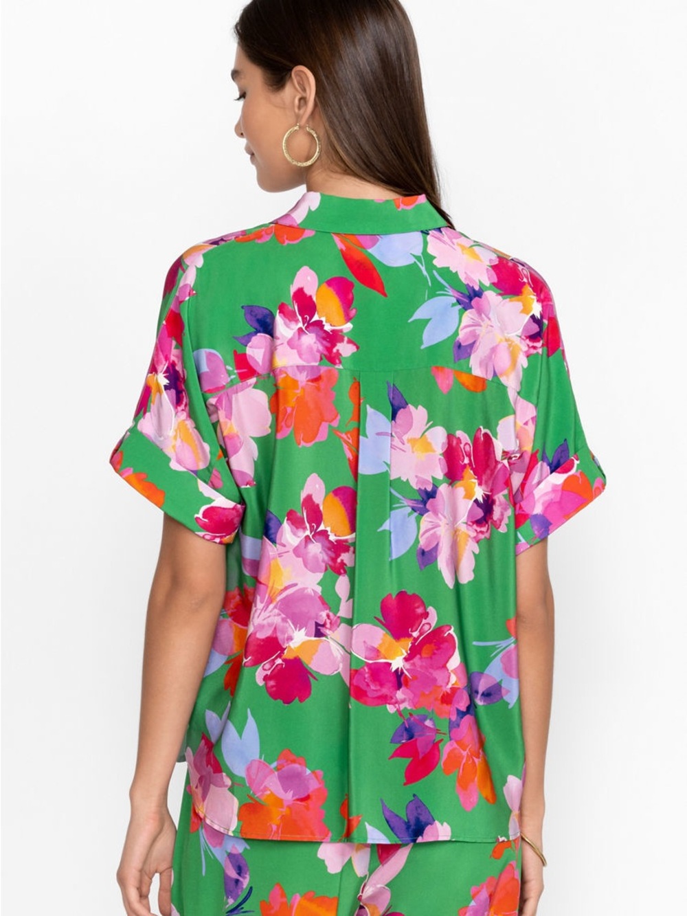 JOHNNY WAS Nadine Silk Shirt Size L - Picture 2 of 6